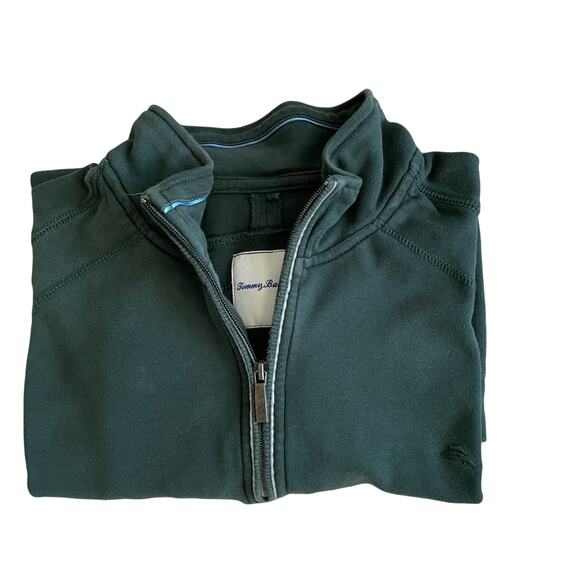 TOMMY BAHAMA Men's Quarter Zip Sweater Long Sleeve Pima Cotton Green Size XXL - Picture 13 of 16